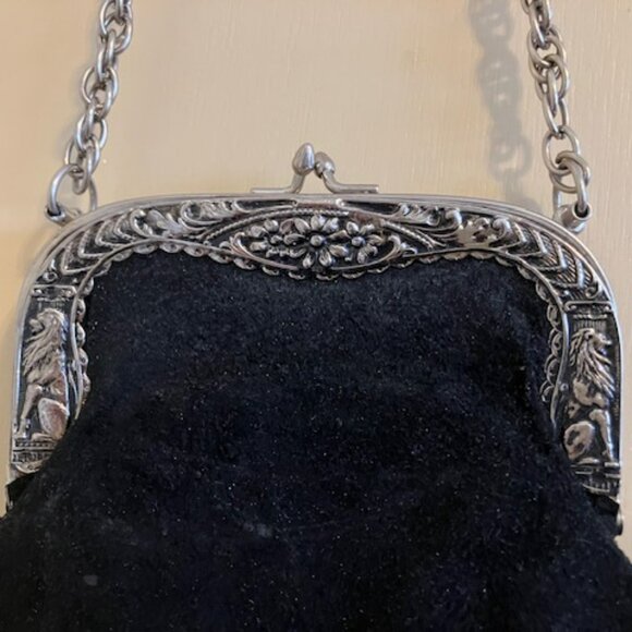 Vintage Black Suede Purse - Picture 3 of 8